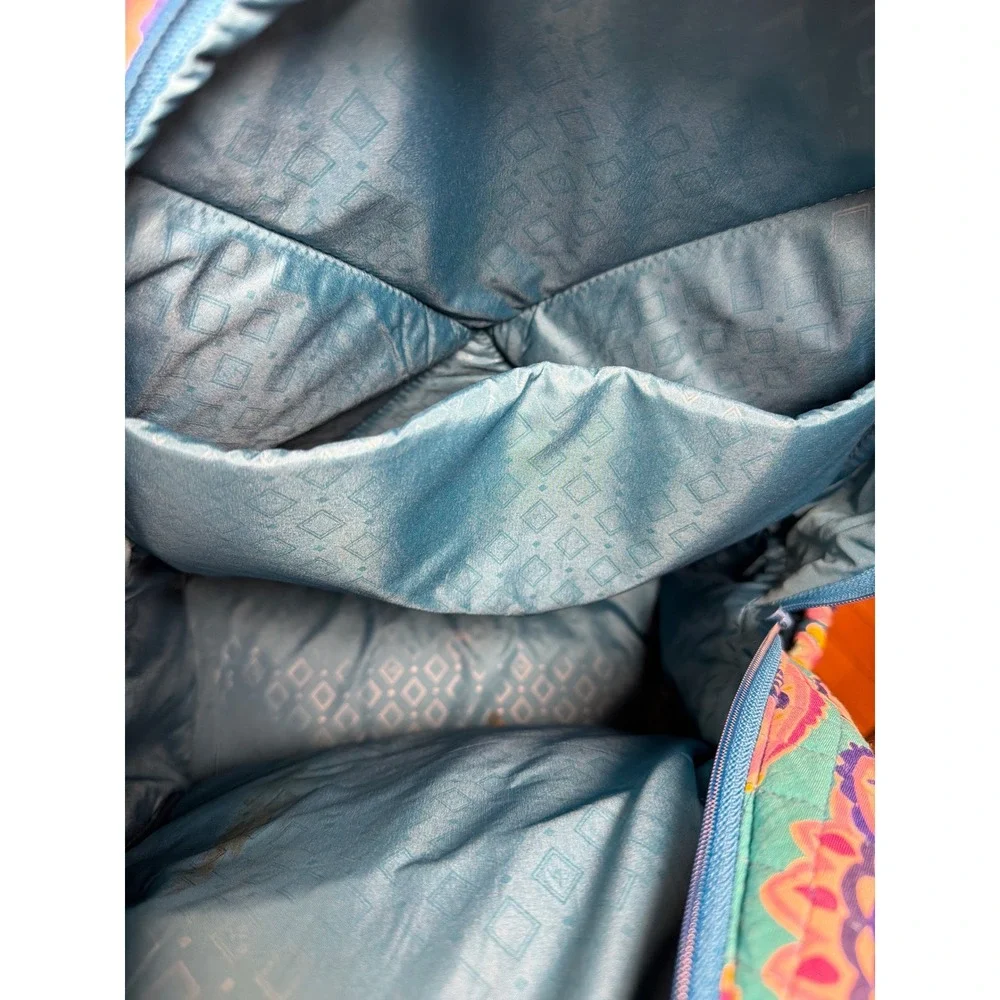 Vera Bradley Backpack Womens Large Blue Purple Paisley Quilted Cotton Travel Bag